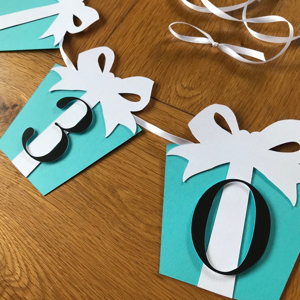 Tiffany’s Personalised Birthday Banner | & Co Themed Party Decor | Breakfast At Tiffany’s Party Decor | Posh  Birthday | Birthday Banner