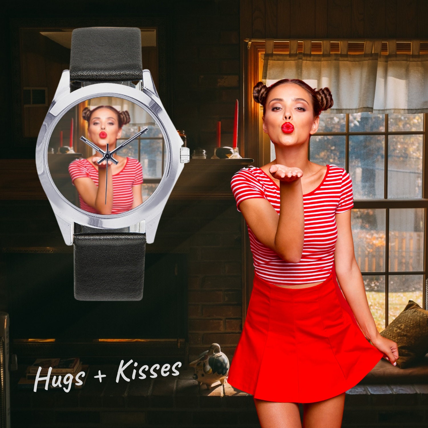 Personalized Custom Photo Watch with Your Picture or Message Etsy