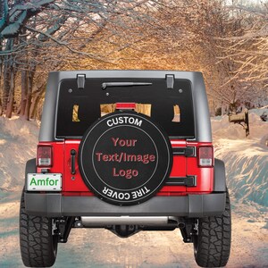 Custom Spare Tire Cover With Your Design Wheel Cover Personalized With Logo/Text  Car Accessories Decor Fit for All Vehicles