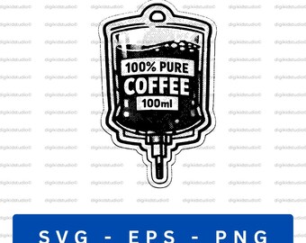 100% Pure Coffee Bag SVG, Funny Barista Cricut File (Digital Download)
