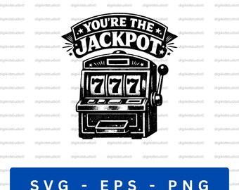 Slot Machine SVG, Casino 777, Las Vegas Gambling Design (Digital Download)