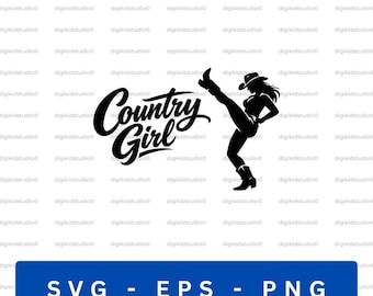 Country Girl SVG, Cowgirl Silhouette, Western Shirt Design (Digital Download)
