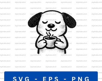 Dog Coffee SVG, Puppy Lover Design (Digital Download)