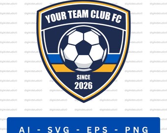 Soccer Team Logo SVG – Professional Football Club Shield Crest Template (ai, svg, eps, png)