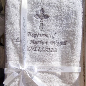 Baptism Personalised Embroidered towels  Gift present