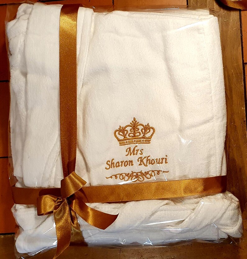 Personalized Embroidered Bathrobe With Crown, 100% Cotton Robe - Etsy