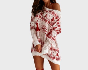 Loose Knit Sweater Women Christmas 
