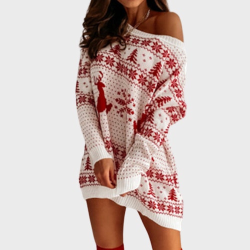 Loose Knit Sweater Women Christmas 