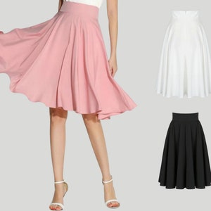 Swing Skirt Vintage | Ball Gown Skirt | High Waist Retro Skirts | Elegant Knee Length Skirt | Short Modest Skirt