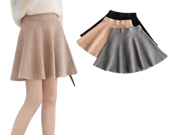 Pleated Mini Skirt Women  | High Waist Knitted Skirt | School Short Skirts | Solid Streetwear Skirt