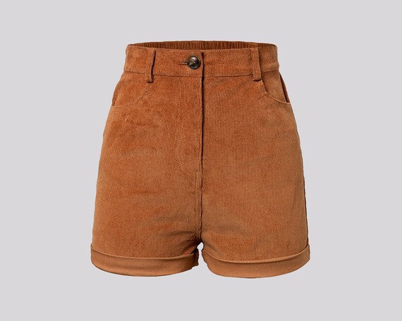 Vintage Shorts Women Brown Summer 