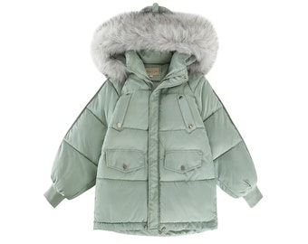 Winter Jacket Women Parka | Warm Jacket | Cotton Zipper Coat Outwear | Faux Fur Hooded Puffy | Puffer Jacket, Coat for Women