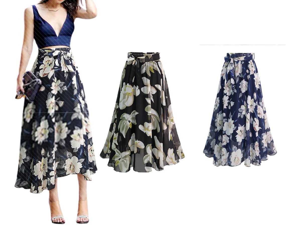 Elastic Waist Midi Skirt - Etsy