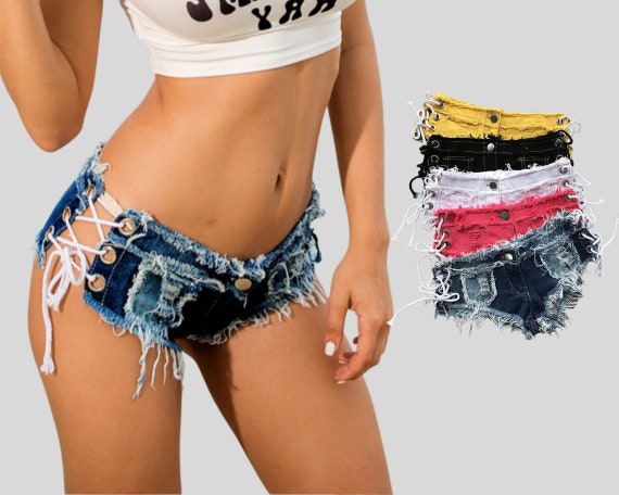 Women's Denim Shorts Jeans Shorts Summer Short Pants Casual High Waist Side  Slit Jeans Pants with Pocket Ripped Hot Pants (Dark Blue) at Amazon Women's  Clothing store