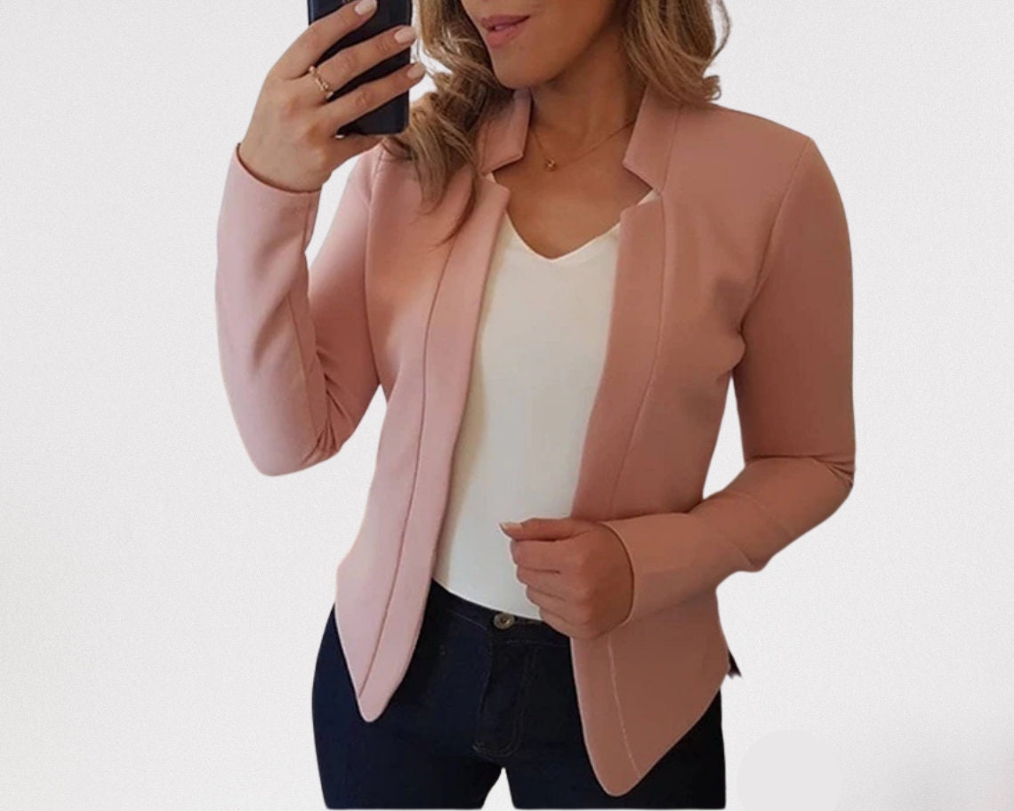 Casual Thin Cardigan Suit Jacket Women Formal Womens Etsy