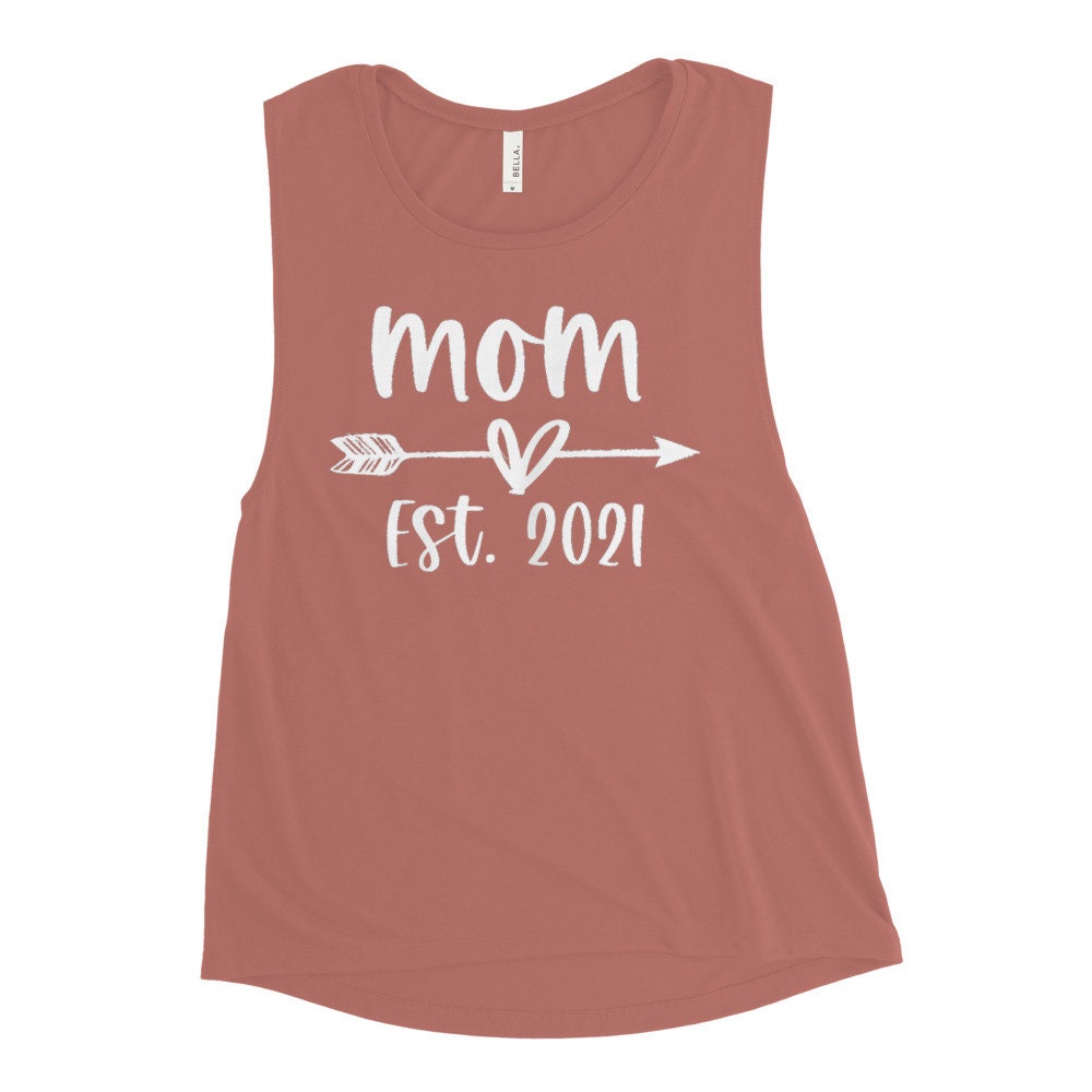 New Mom Tank Top Mom Est. 2021 Mom Tshirt Cute New Mom Etsy