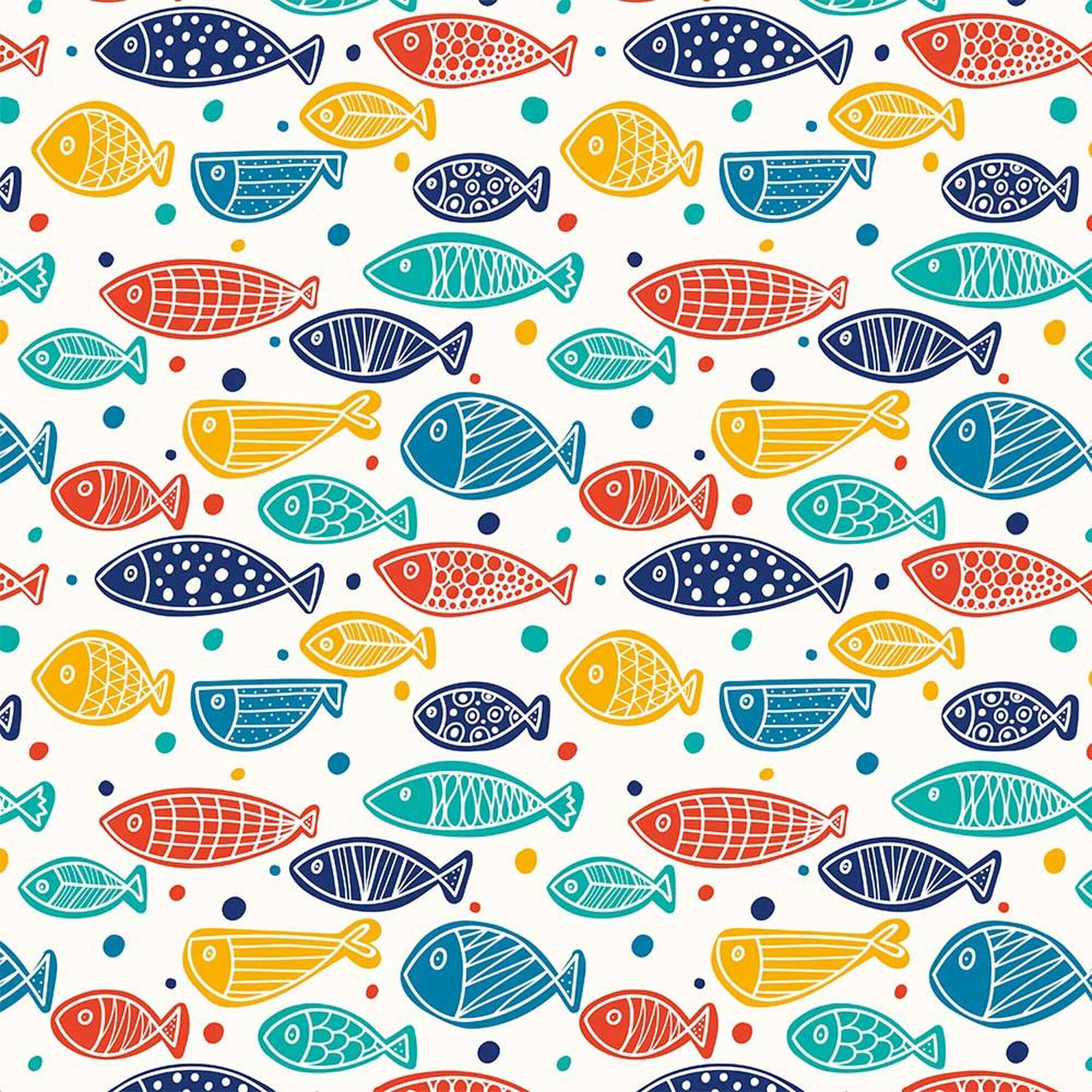 Fish Pattern Digital Printed Fabric KMS 0941 Etsy