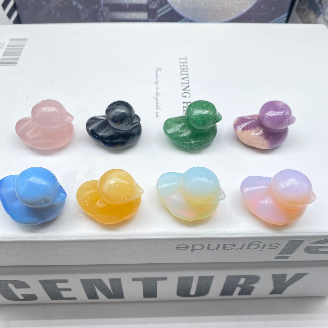 3cm Quartz Crystal Duck, Mini Gemstone Duck Carving, Crystal Animal