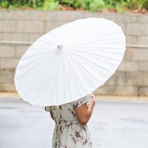 Paper and Bamboo Umbrella 40/60/80 cm diam Open wooden handle wedding bride - Paper umbrella 40/60/80 cm open wooden handle for wedding