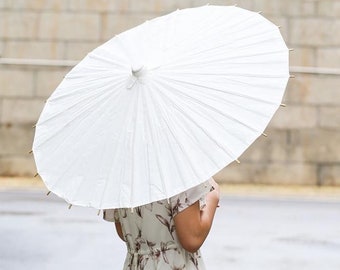 Paper and Bamboo Umbrella 40/60/80 cm diam Open wooden handle wedding bride - Paper umbrella 40/60/80 cm open wooden handle for wedding