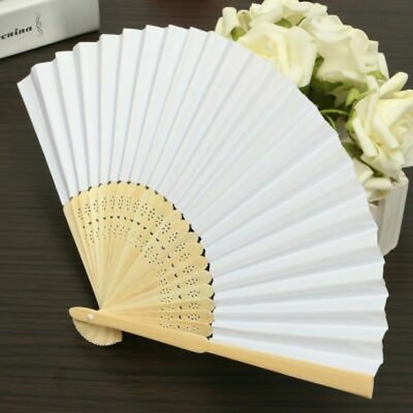 100  Ventagli in carta e Bambù accessorio   matrimonio -   100 Paper fan and Bamboo wedding accessory