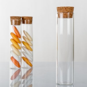 48 Glass Test Tubes 10 cm with Cork Stopper for wedding favors - 48 Glass Test Tubes with Cork