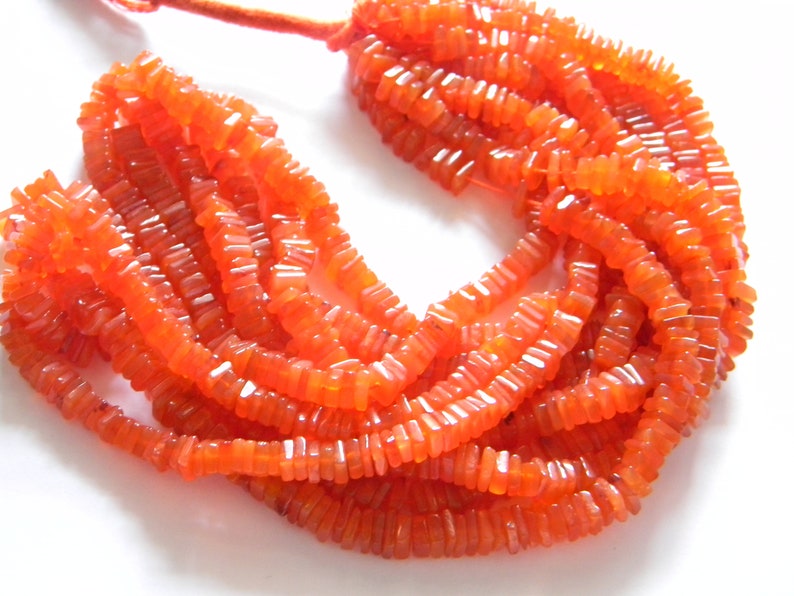 AAA Quality Natural Carnelian Heishi Beads Size 5-6MM 16 inch strand Approx