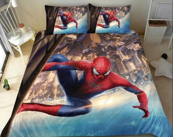 Yumhi 3D Printing Spiderman Bedding Set Twin Size for Boys Kids Comforter Cover Set Brave Super Hero 2PCS Duvet Cover Set 1 Duvet Cover+1 Pillowcase Yumhi 3D Printing Spiderman Bedding Set Twin Size for Boys Kids Comforter Cover Set Brave Super Hero 2PCS Duvet Cover Set 1 Duvet Cover+1 Pillowcase