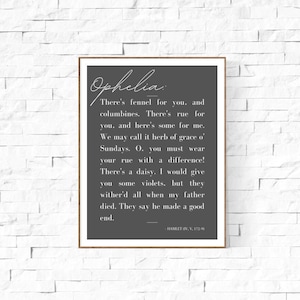 Ophelia Digital Download 18x24in - Hamlet (png/pdf)