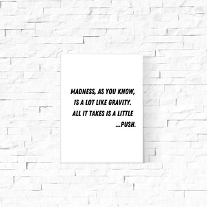 The Joker - Dark Knight Madness Quote Digital Download - 8x10in (png/pdf included)