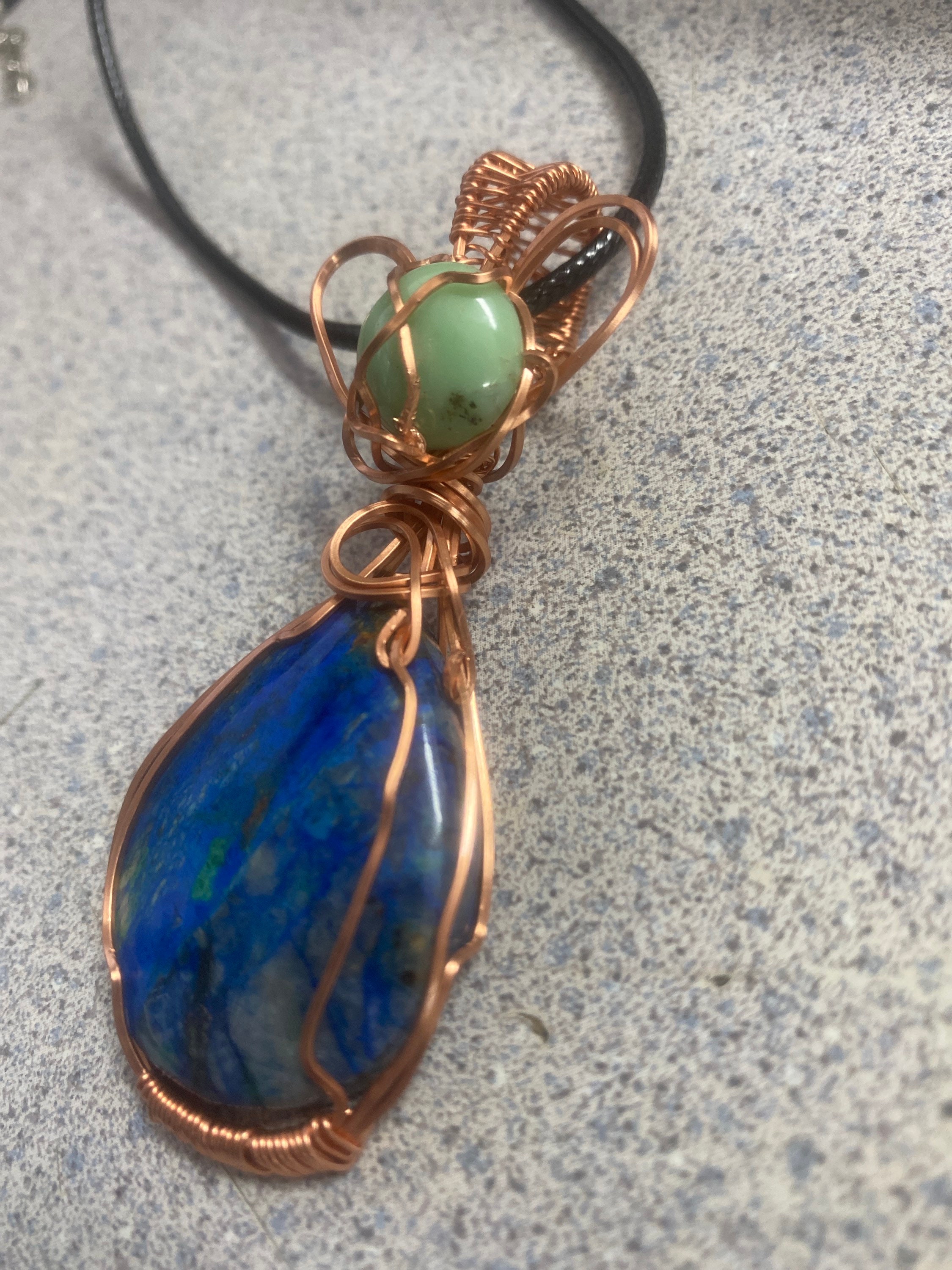 Phoenix Stone With a Chrysoprase Crystal. Wrapped in Copper Etsy