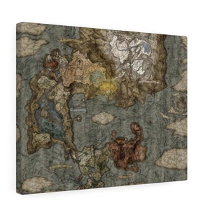 The Lands Between World Map Gaming Canvas Wrap