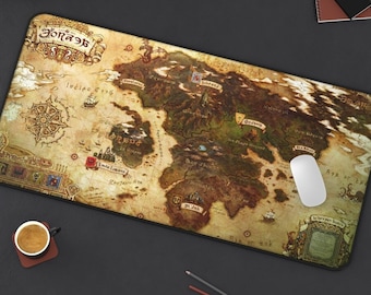 FFXIV Eorzea World Map Large Desk Mouse Pad