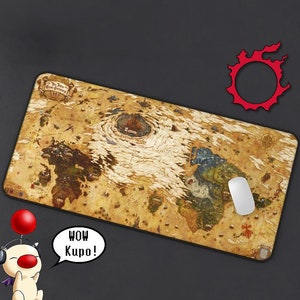 FFXIV World Map Three Continents Eorzea Hydaelyn Large Mouse Pad