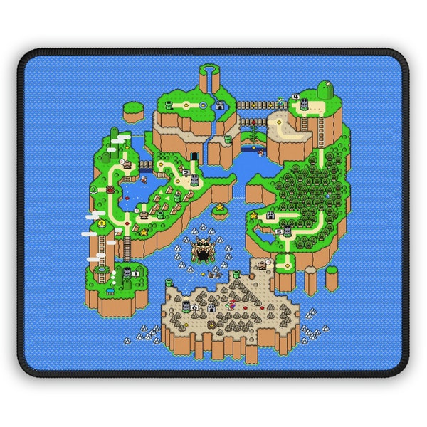 Super Mario World Map Retro Gaming Mouse Pad