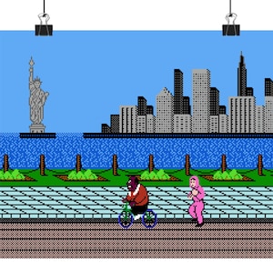 Little Mac Jogging With Coach Through NYC Punch Out Poster