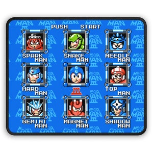 Mega Man 3 Boss Stage Select Screen Gaming Mouse Pad