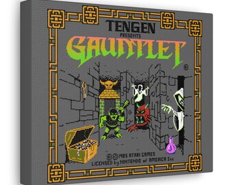 Gauntlet Classic Retro Gaming Fantasy Title Screen Wall Art Canvas