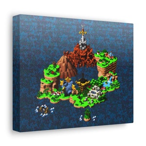 Super Mario RPG Legend of the Seven Stars Classic World Map Pixel Retro Gaming Canvas