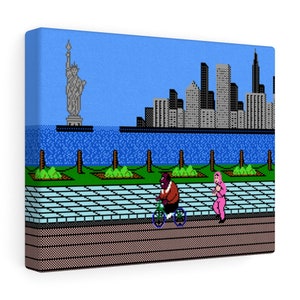 Little Mac Trains in NYC Classic Pixel Punch Out Canvas