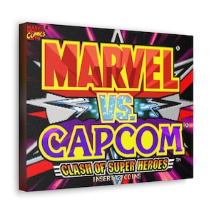 MVC 1 Versus Series MVC1 Mahvel VS Capcom Arcade VS Title Screen Wall Art Canvas