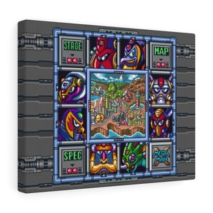 Mega Man X MMX 10 SNES Retro Classic Gaming Canvas Wall Art Print