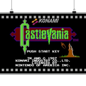 CastleVania Classic Retro Dracula Gamer NES Game Wall Art Poster