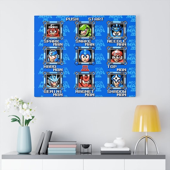 Megaman 3 Wall Art Boss Stage Select Classic Gaming Canvas - Etsy