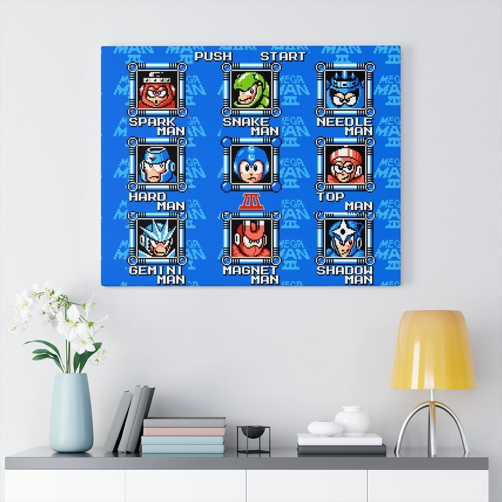 Megaman 3 Wall Art Boss Stage Select Classic Gaming Canvas - Etsy