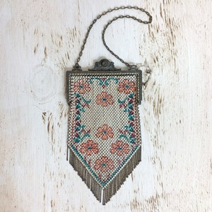 Vintage 1920er Mandalian Art Nouveau Mesh Portemonnaie