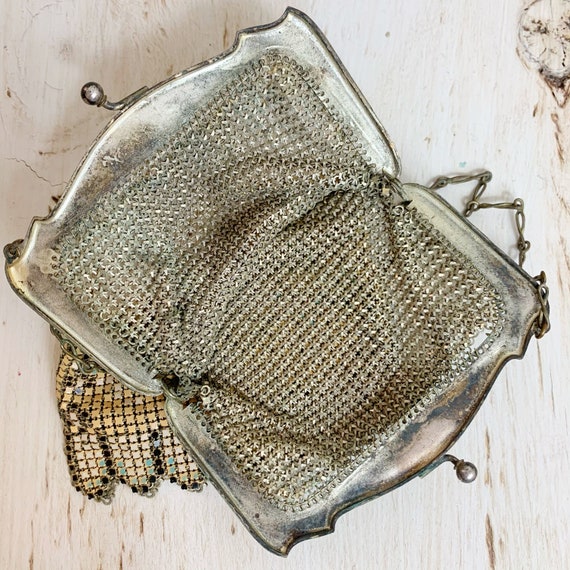 Vintage Art Deco Enameled Mesh Purse - image 6