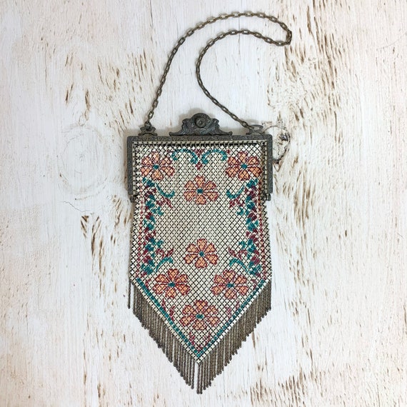 Vintage 1920's Mandalian Art Nouveau Mesh Purse