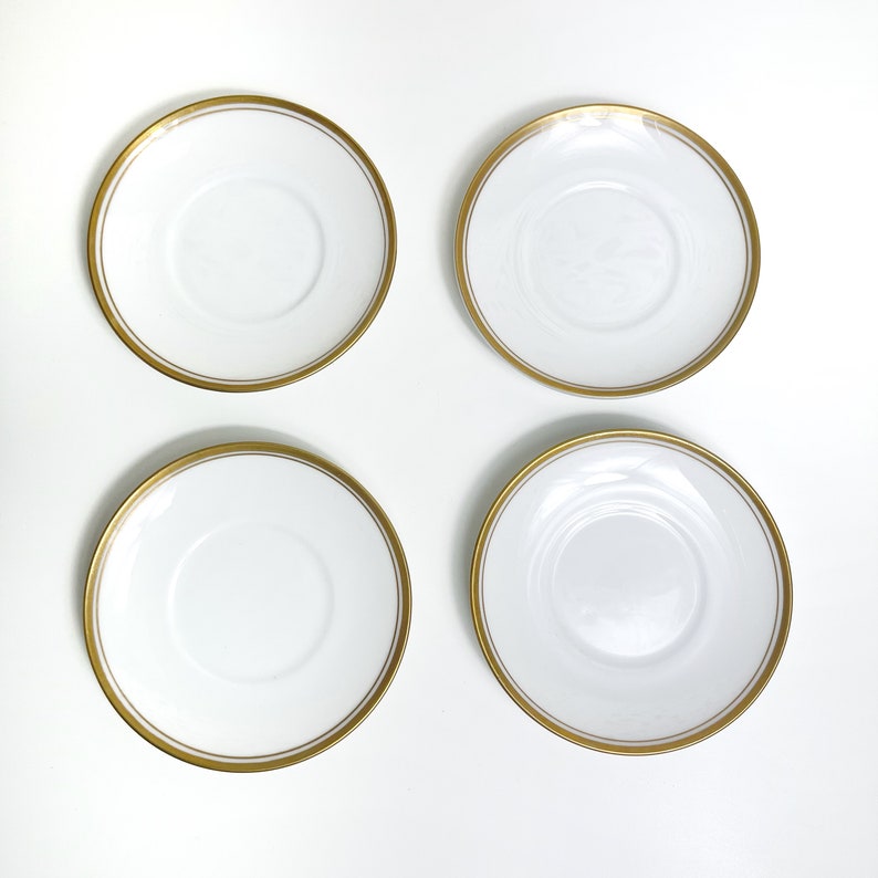 Vintage Tea Cup Plates set of 4 Etsy