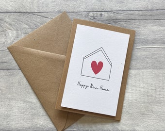 New Home Card, Happy New Home Card, New Home Card for Friend, Heart House, Love Hearts, Love Home